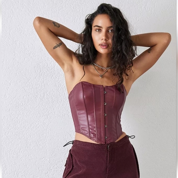 Urban Outfitters Tops - Urban Outfitters Burgundy Corset Top